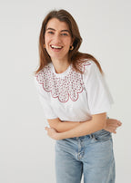 WYPRZEDAŻ ROZMIARÓW "RÓŻYCZKI", BIAŁY T-SHIRT