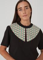 "Ptaki" damski T-shirt z kołnierzykiem