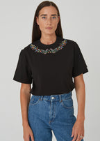 "Ptaki" damski T-shirt z kołnierzykiem