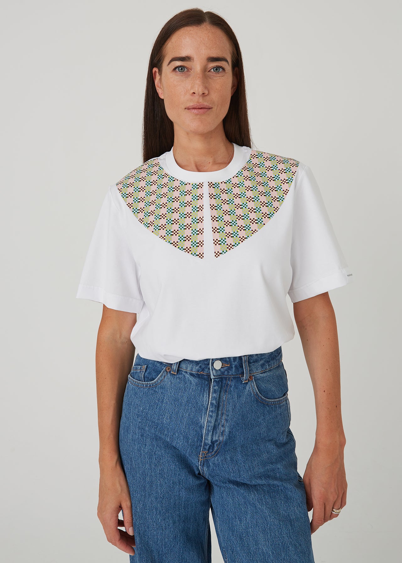 "Ptaki" damski T-shirt z kołnierzykiem