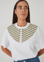 "Ptaki" damski T-shirt z kołnierzykiem