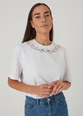 "Ptaki" damski T-shirt z kołnierzykiem