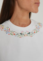 "Ptaki" damski T-shirt z kołnierzykiem