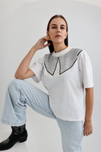 „LAS KROPEK” DAMSKI T-SHIRT Z KOŁNIERZYKIEM